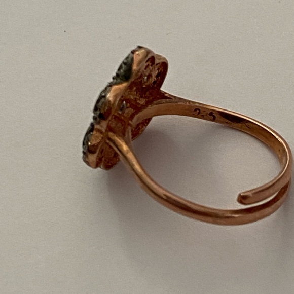 925 Silver ring cz stones 14k rose gold plated - Picture 3 of 5